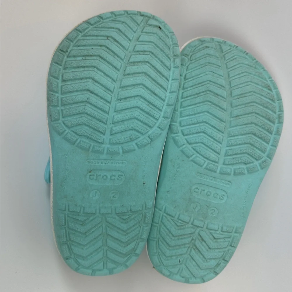 Crocs‎ Original Crocband Clog Aqua Blue White Pink Kids Girls J6 Shoes